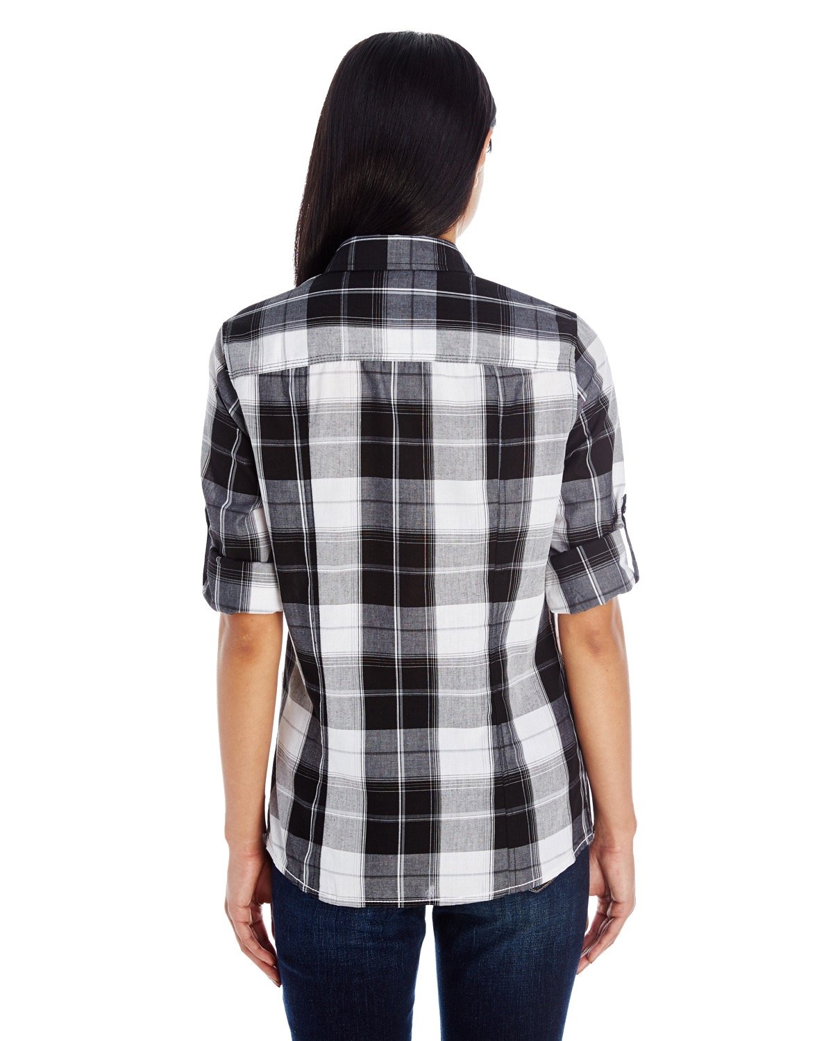 Burnside Ladies' Long-Sleeve Plaid Pattern Woven Shirt | alphabroder