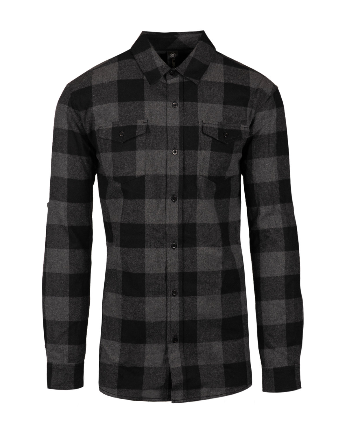 Burnside Men's Plaid Flannel Shirt CHARCOAL/ BLACK 