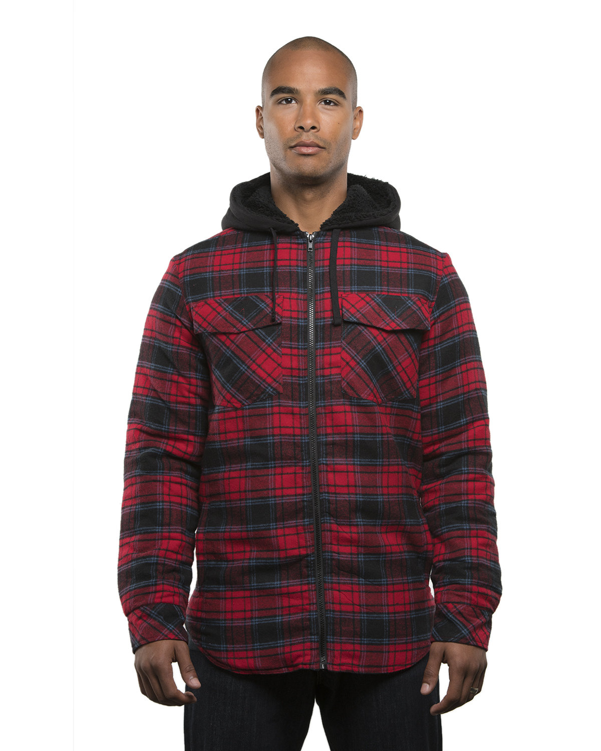 Burnside Men's Hooded Flannel Jacket | US Generic Non-Priced