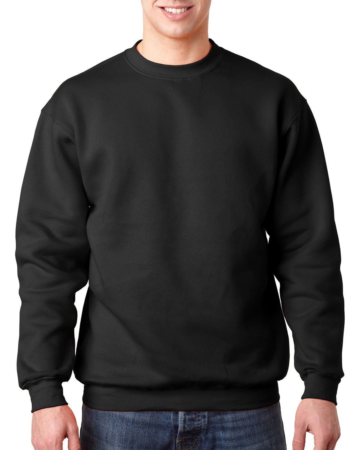 Bayside Adult 9.5 oz., 80/20 Heavyweight Crewneck Sweatshirt BLACK 