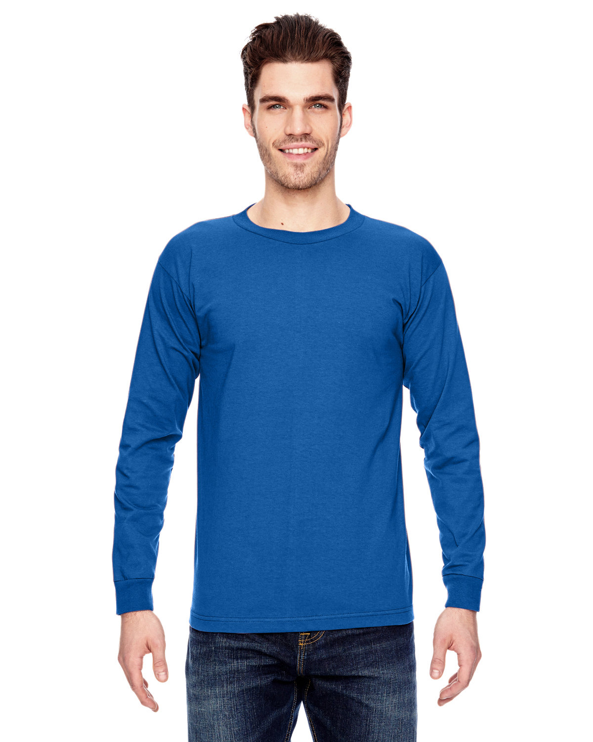 Bayside Adult 6.1 oz., 100% Cotton Long Sleeve T-Shirt ROYAL 