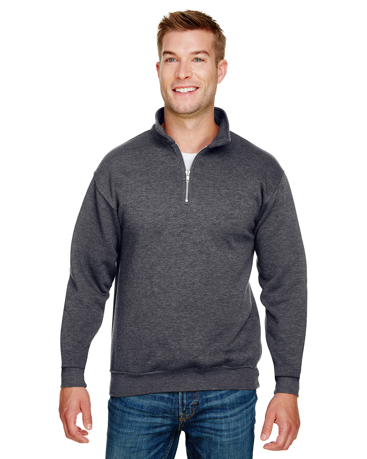 Bayside Unisex 9.5 oz., 80/20 Quarter-Zip Pullover Sweatshirt | alphabroder