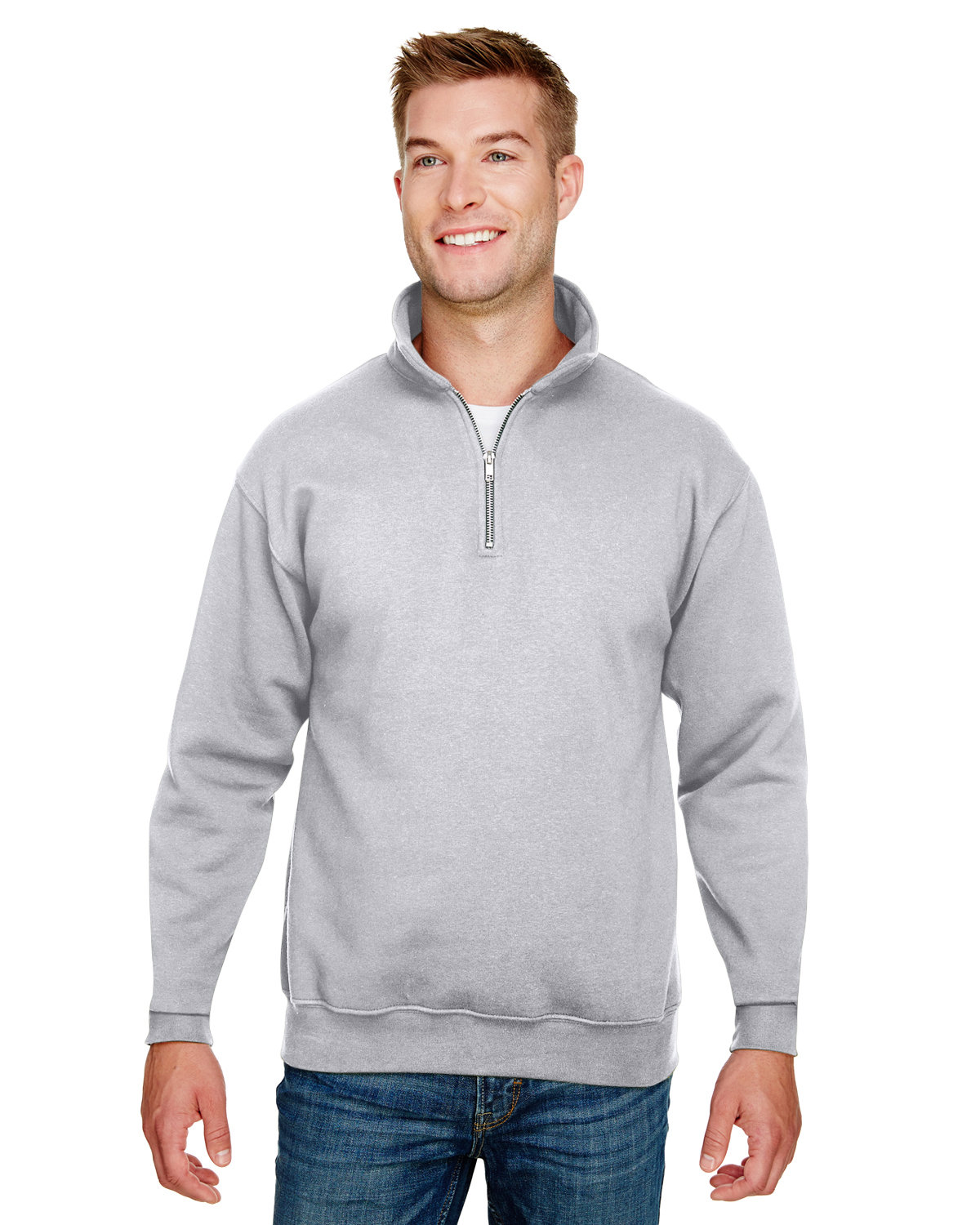 Bayside Unisex 9.5 oz., 80/20 Quarter-Zip Pullover Sweatshirt | alphabroder