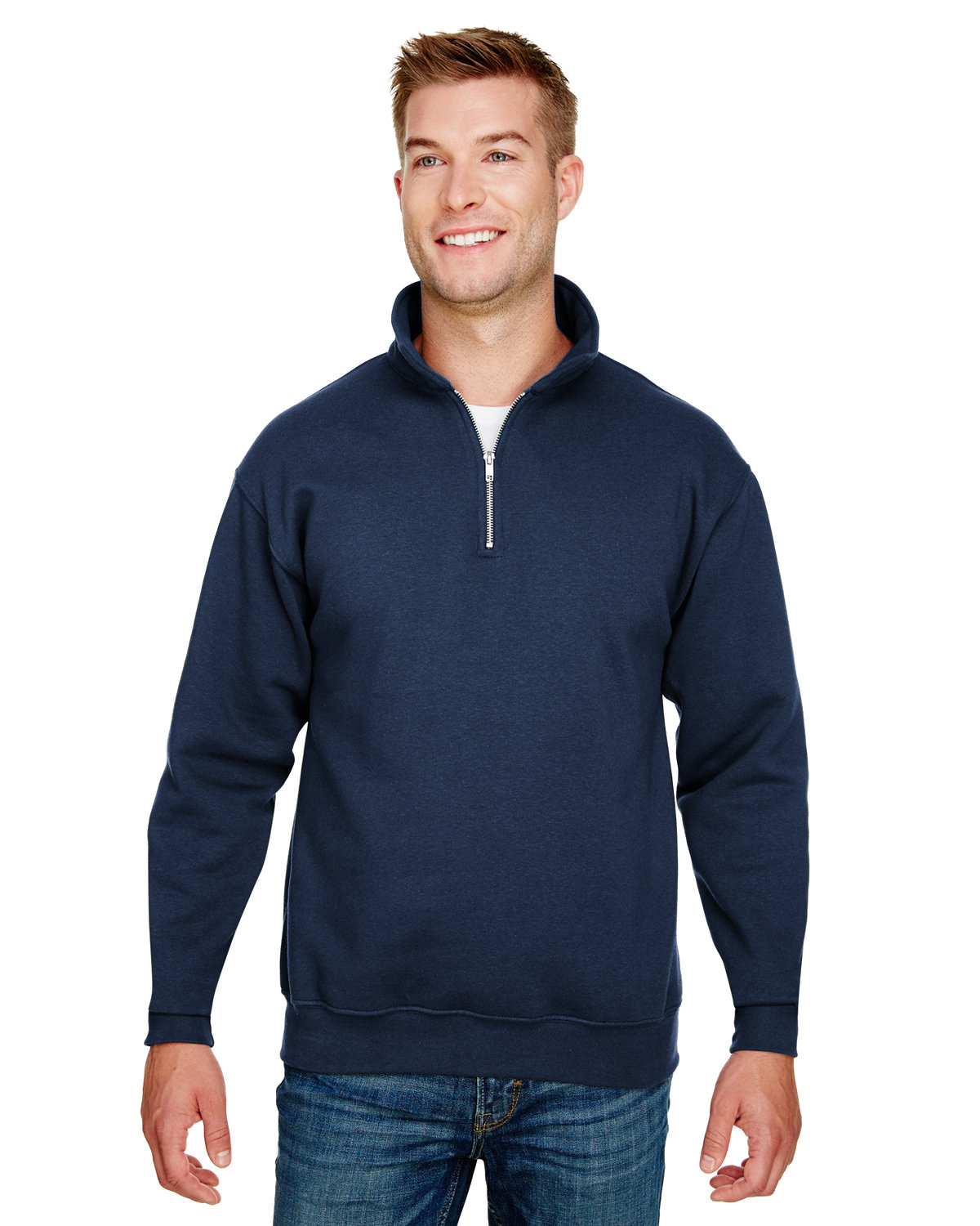 Bayside Unisex 9.5 oz., 80/20 Quarter-Zip Pullover Sweatshirt | US ...