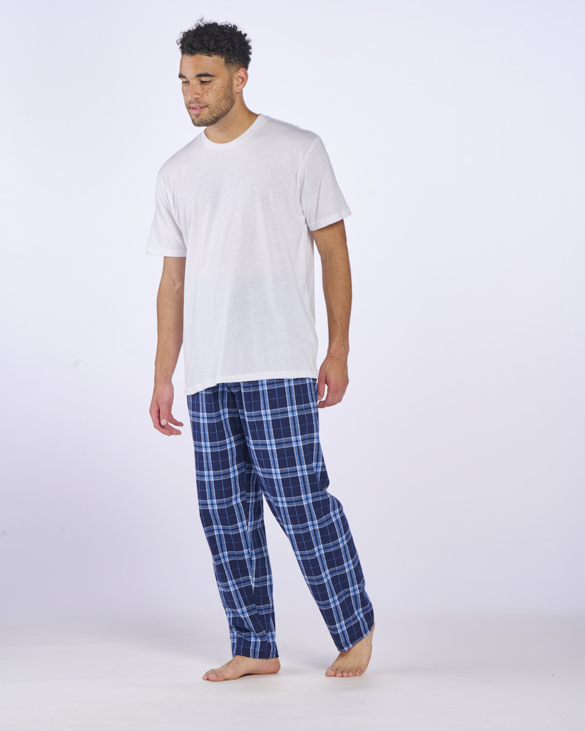 Boxercraft Men's Harley Natural Indigo Metro Plaid Flannel Pajama Pant
