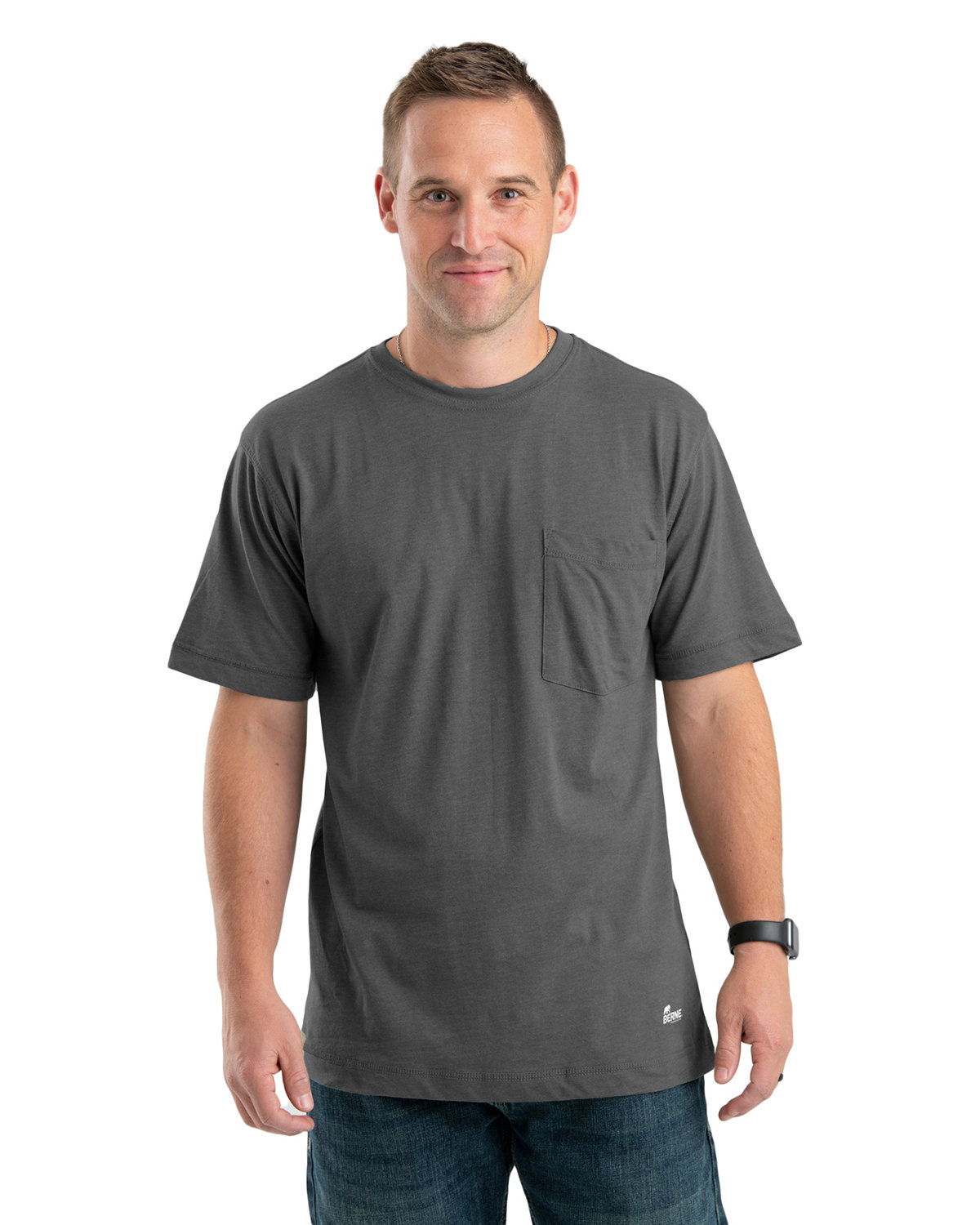 Berne Men's Tall Lightweight Performance T-Shirt SLATE 
