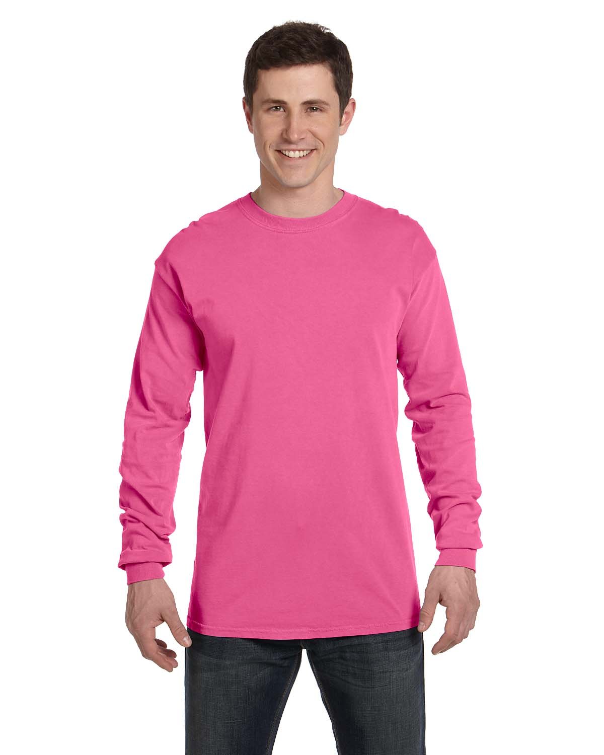 Comfort Colors Adult Heavyweight Long-Sleeve T-Shirt NEON PINK 