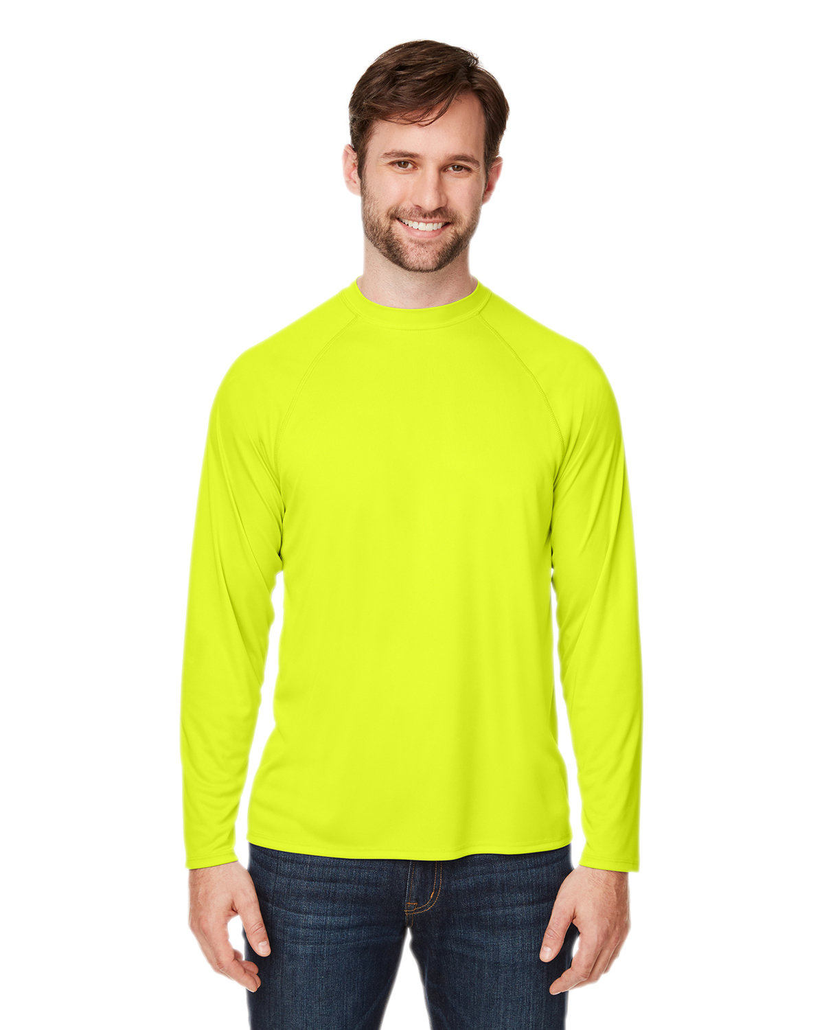 Core 365 Unisex Ultra UVP™ Long-Sleeve Raglan T-Shirt SAFETY YELLOW 