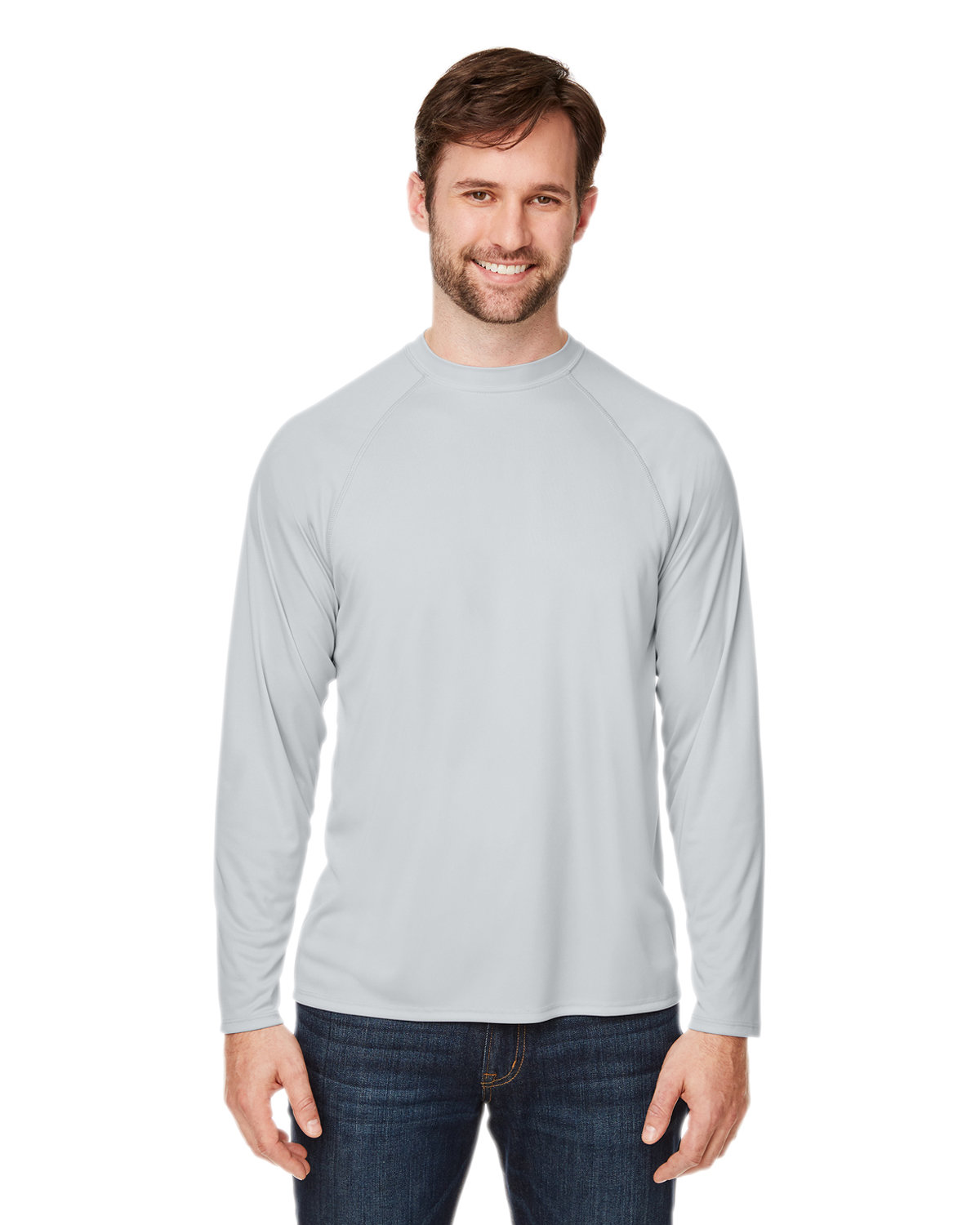 Core 365 Unisex Ultra UVP™ Long-Sleeve Raglan T-Shirt PLATINUM 