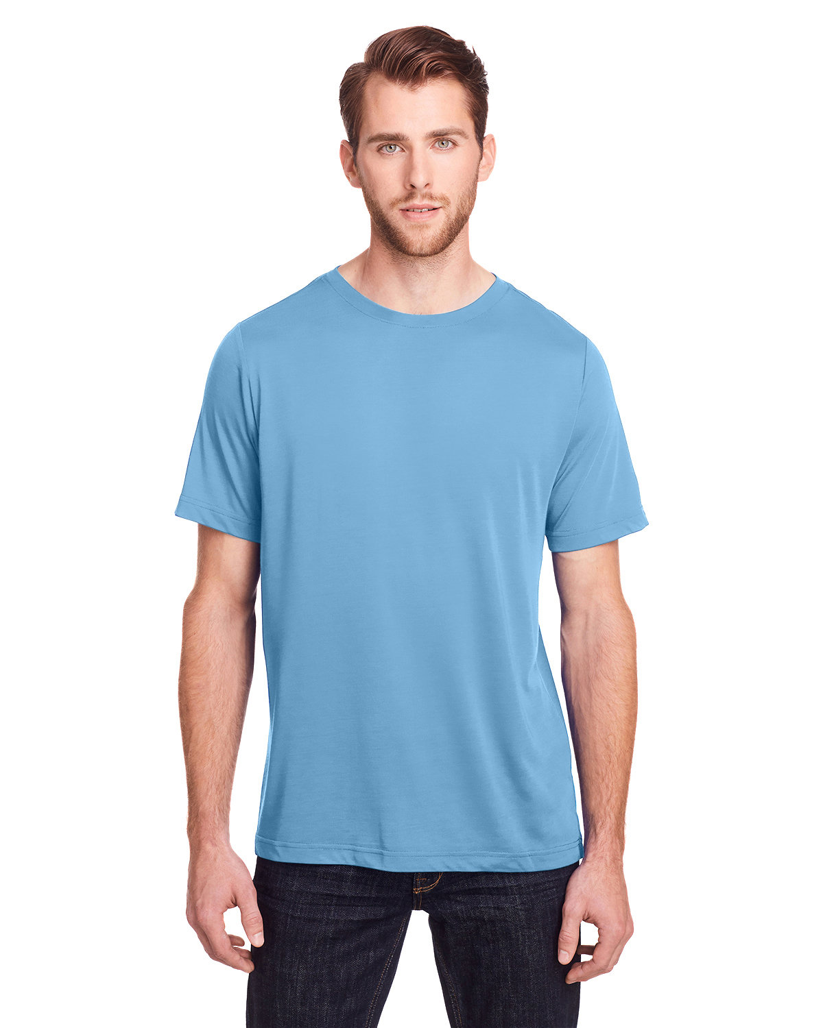 CORE365 Adult Fusion ChromaSoft Performance T-Shirt COLUMBIA BLUE 