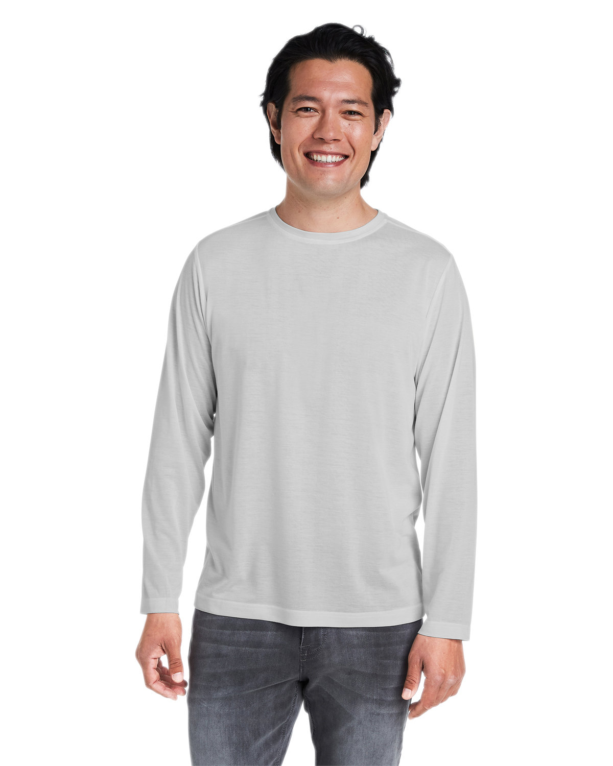 CORE365 Adult Fusion ChromaSoft™ Performance Long-Sleeve T-Shirt PLATINUM 