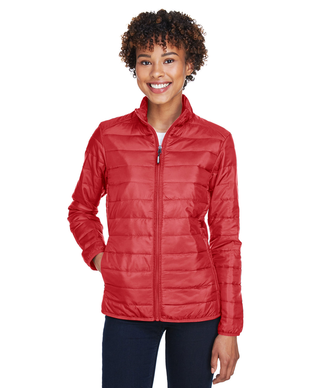 Core 365 Ladies' Prevail Packable Puffer Jacket CLASSIC RED 
