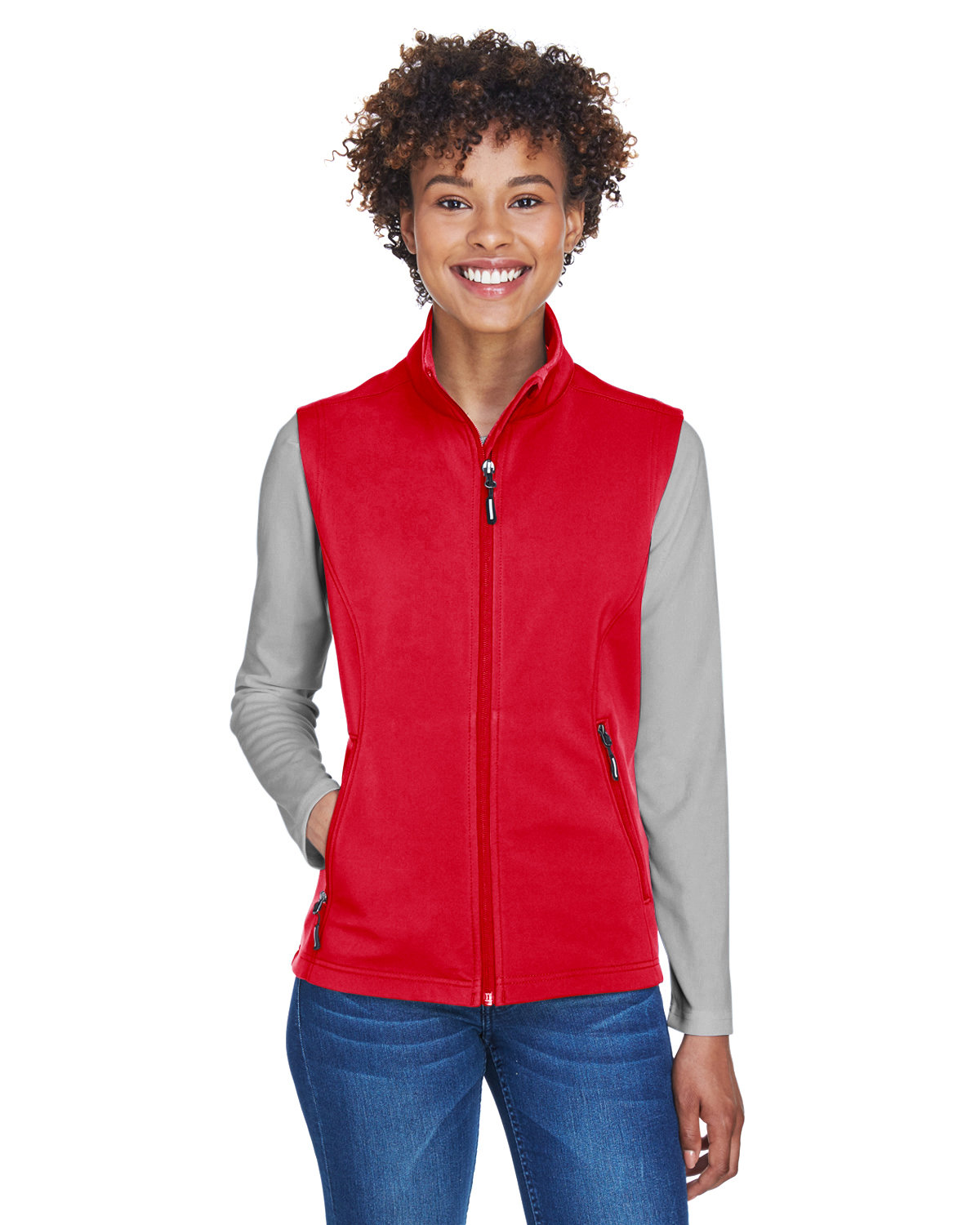 CORE365 Ladies' Cruise Two-Layer Fleece Bonded Soft Shell Vest classic red 