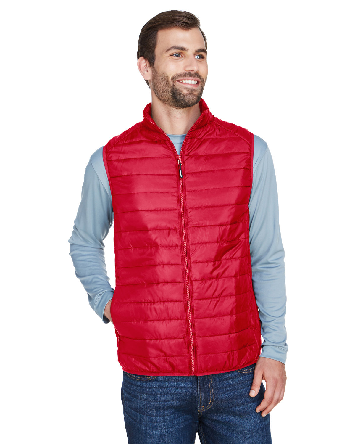 Core 365 Men's Prevail Packable Puffer Vest CLASSIC RED 