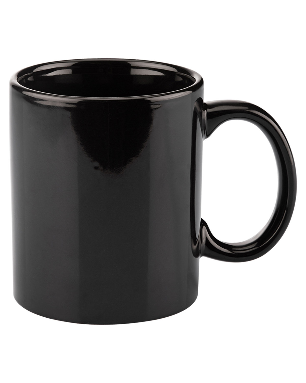 Prime Line 11oz Basic C Handle Ceramic Mug black 