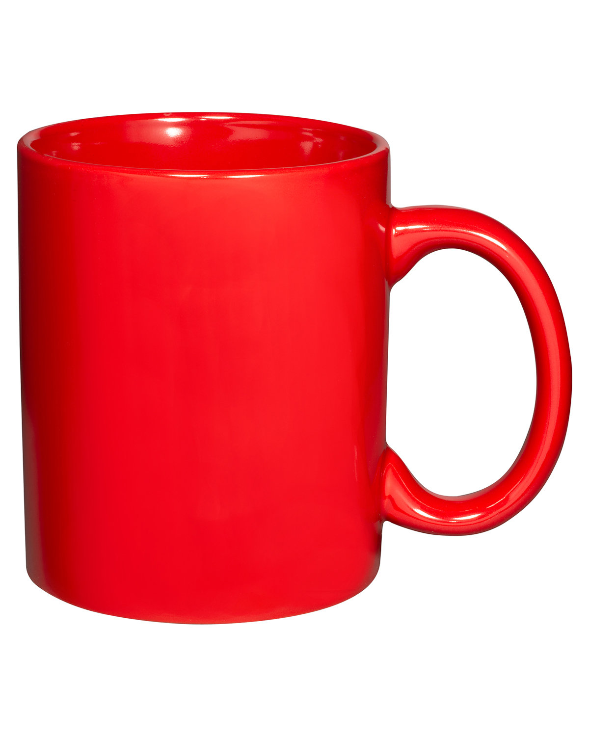 Prime Line 11oz Basic C Handle Ceramic Mug red 