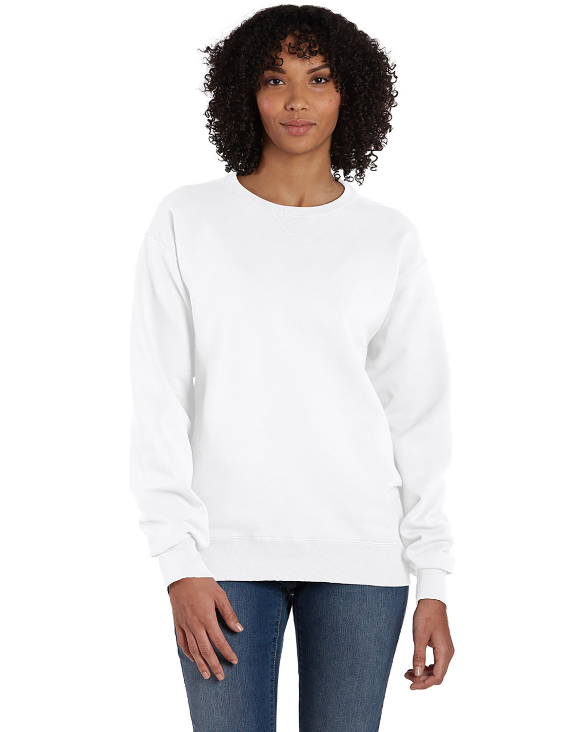 ComfortWash by Hanes Unisex Crewneck Tearaway Sweatshirt WHITE PFD 