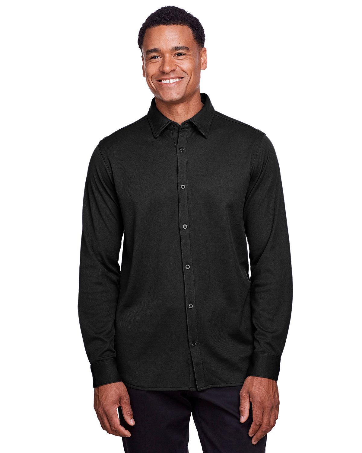 Devon & Jones Men's CrownLux Performance™ Plaited Button-Down Shirt black 