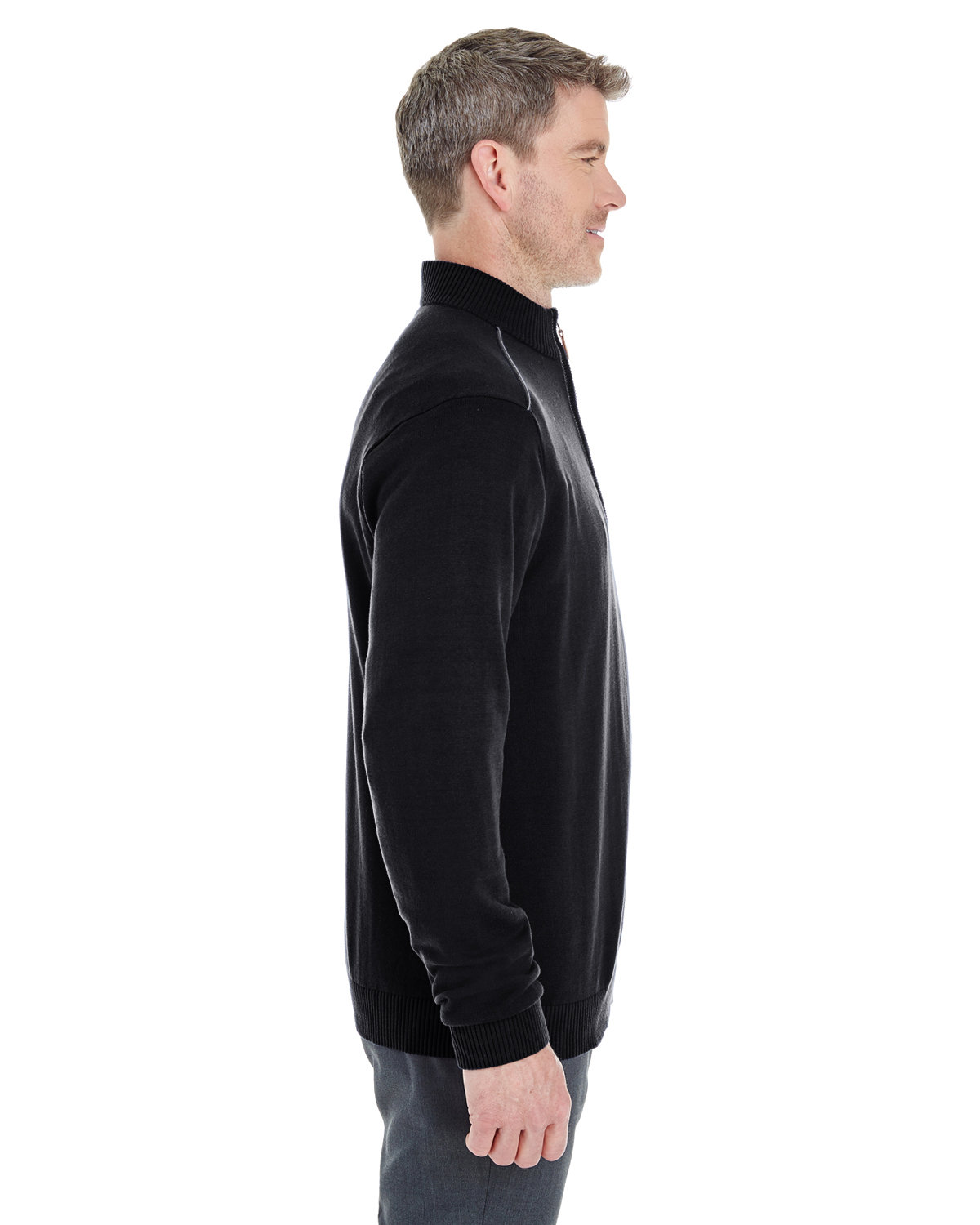 Devon & Jones Men's Manchester Fully-Fashioned Quarter-Zip Sweater ...
