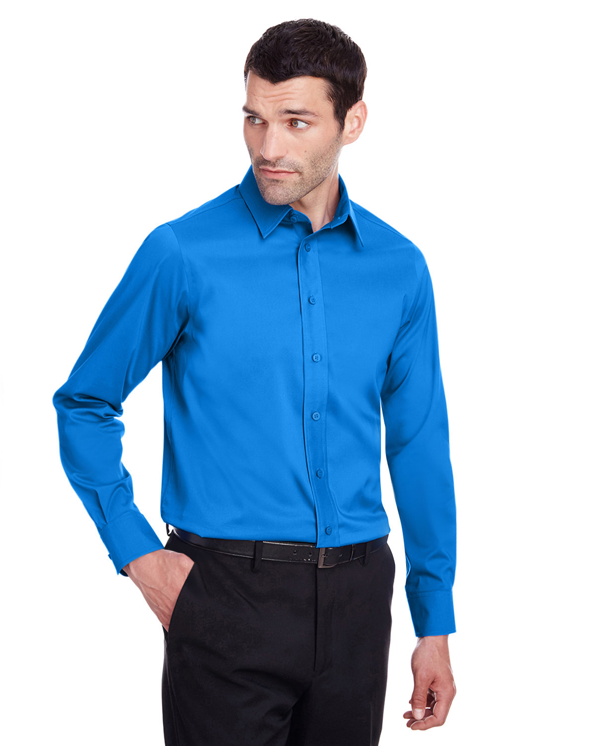 Devon & Jones Men's Crown Collection® Stretch Broadcloth Slim Fit Shirt FRENCH BLUE 