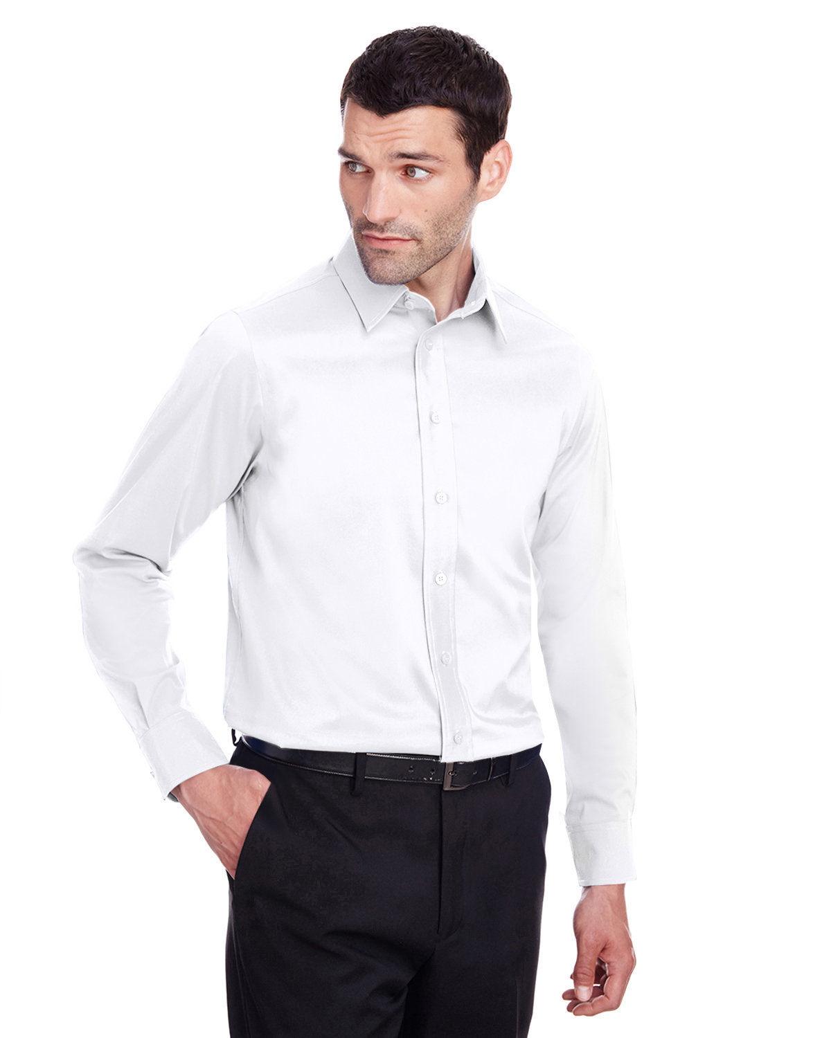 Devon & Jones Men's Crown Collection® Stretch Broadcloth Slim Fit Shirt WHITE 