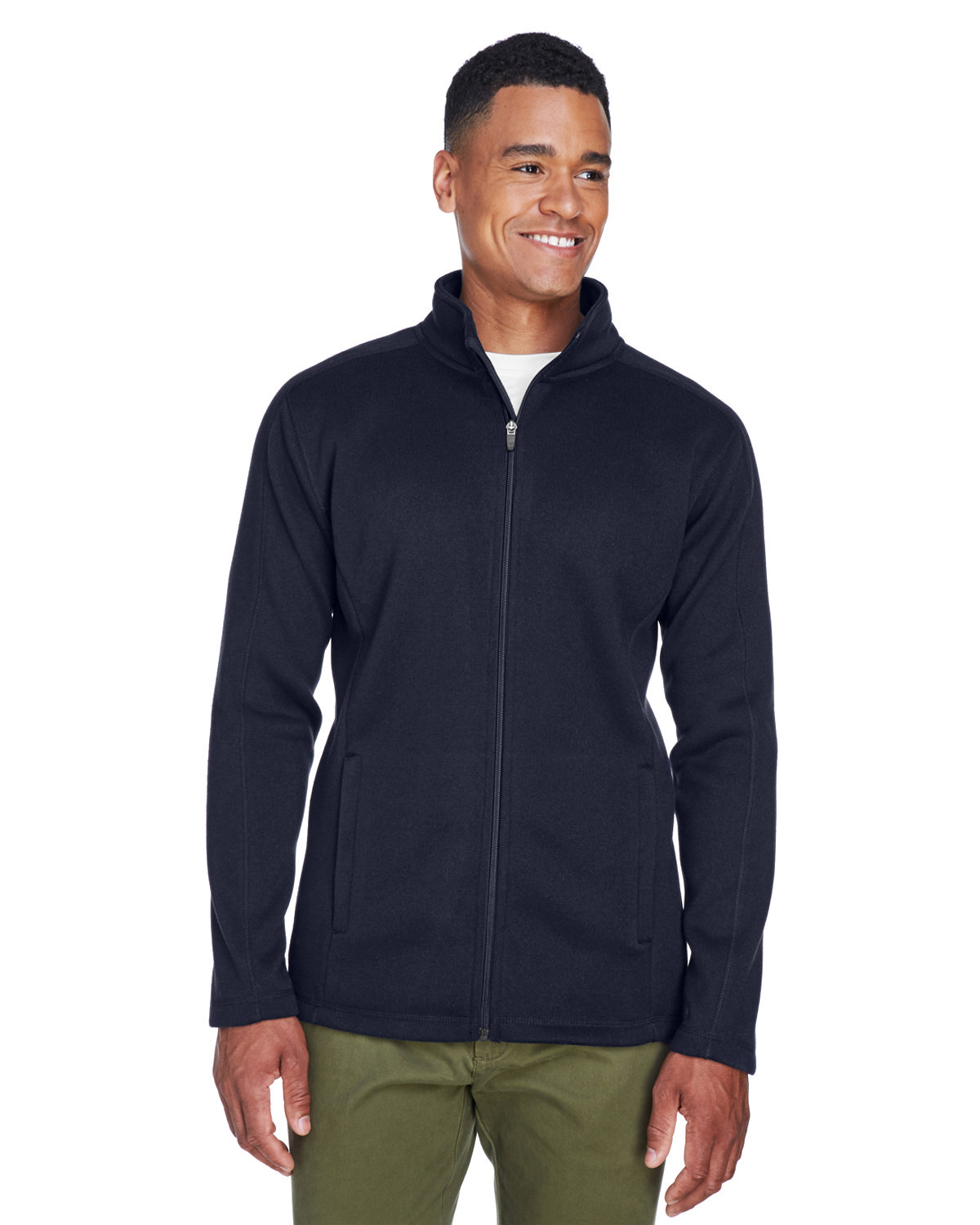 Devon & Jones Men's Bristol Full-Zip Sweater Fleece Jacket NAVY 