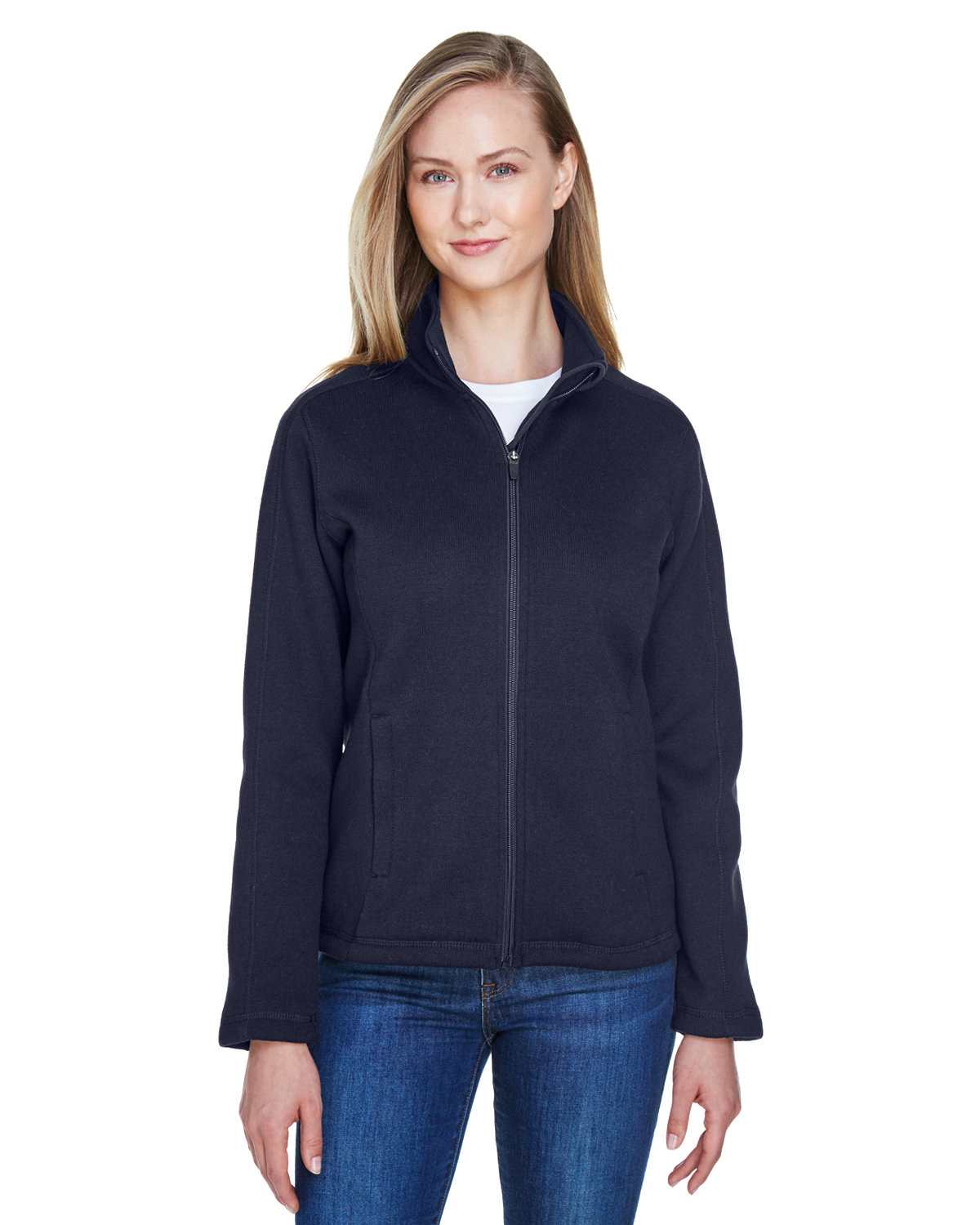 Devon & Jones Ladies' Bristol Full-Zip Sweater Fleece Jacket navy 