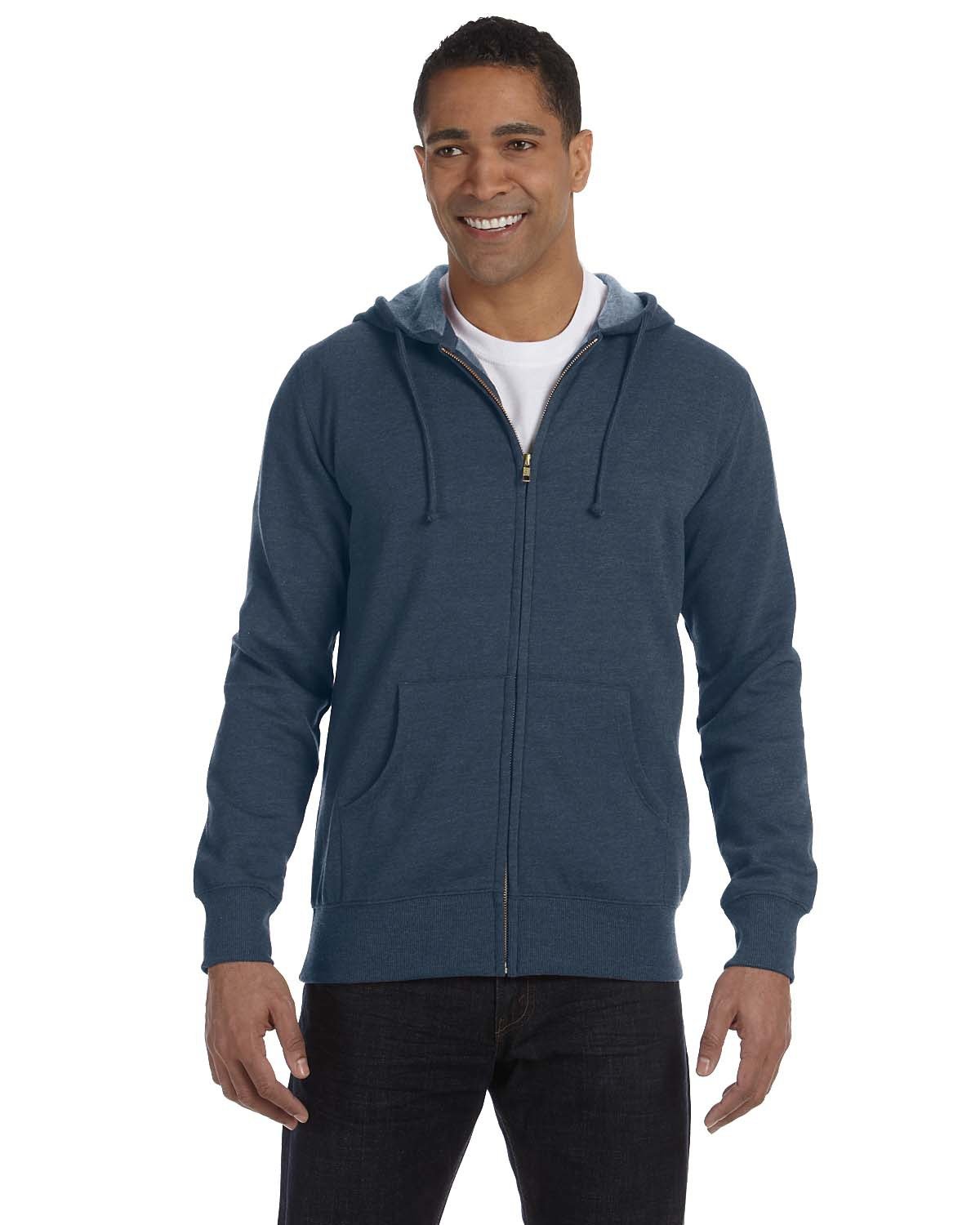 econscious Unisex Heathered Full-Zip Hooded Sweatshirt | alphabroder