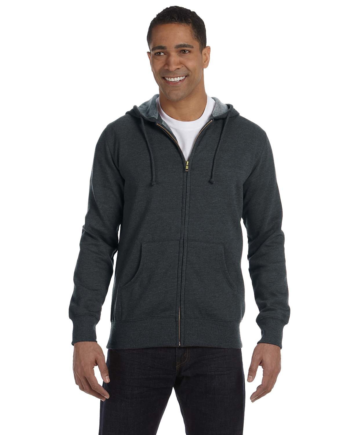 econscious Unisex Heathered Full-Zip Hooded Sweatshirt | alphabroder
