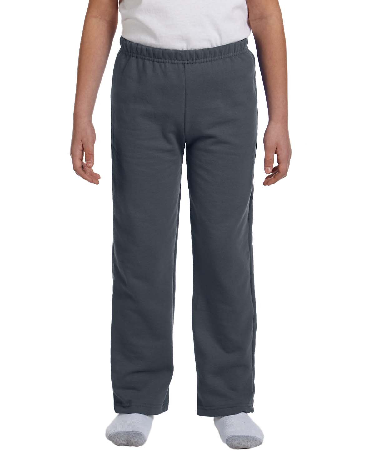 Gildan Youth Heavy Blend™ 50/50 Open-Bottom Sweatpants CHARCOAL 