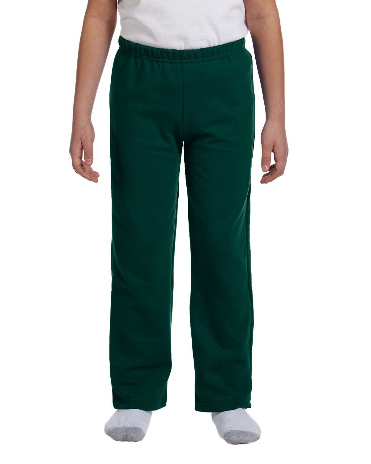 Gildan Youth Heavy Blend™ 50/50 Open-Bottom Sweatpants FOREST GREEN 