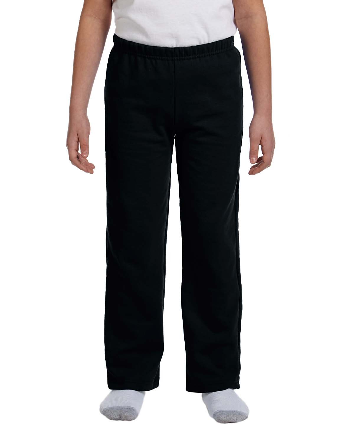 Gildan Youth Heavy Blend™ 50/50 Open-Bottom Sweatpants BLACK 