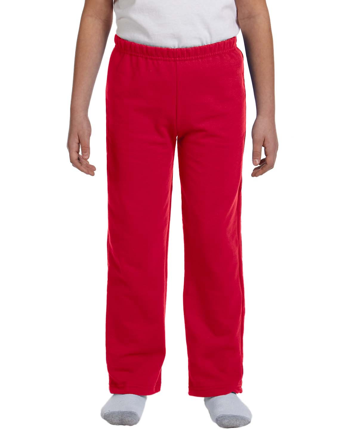 Gildan Youth Heavy Blend™ 50/50 Open-Bottom Sweatpants RED 