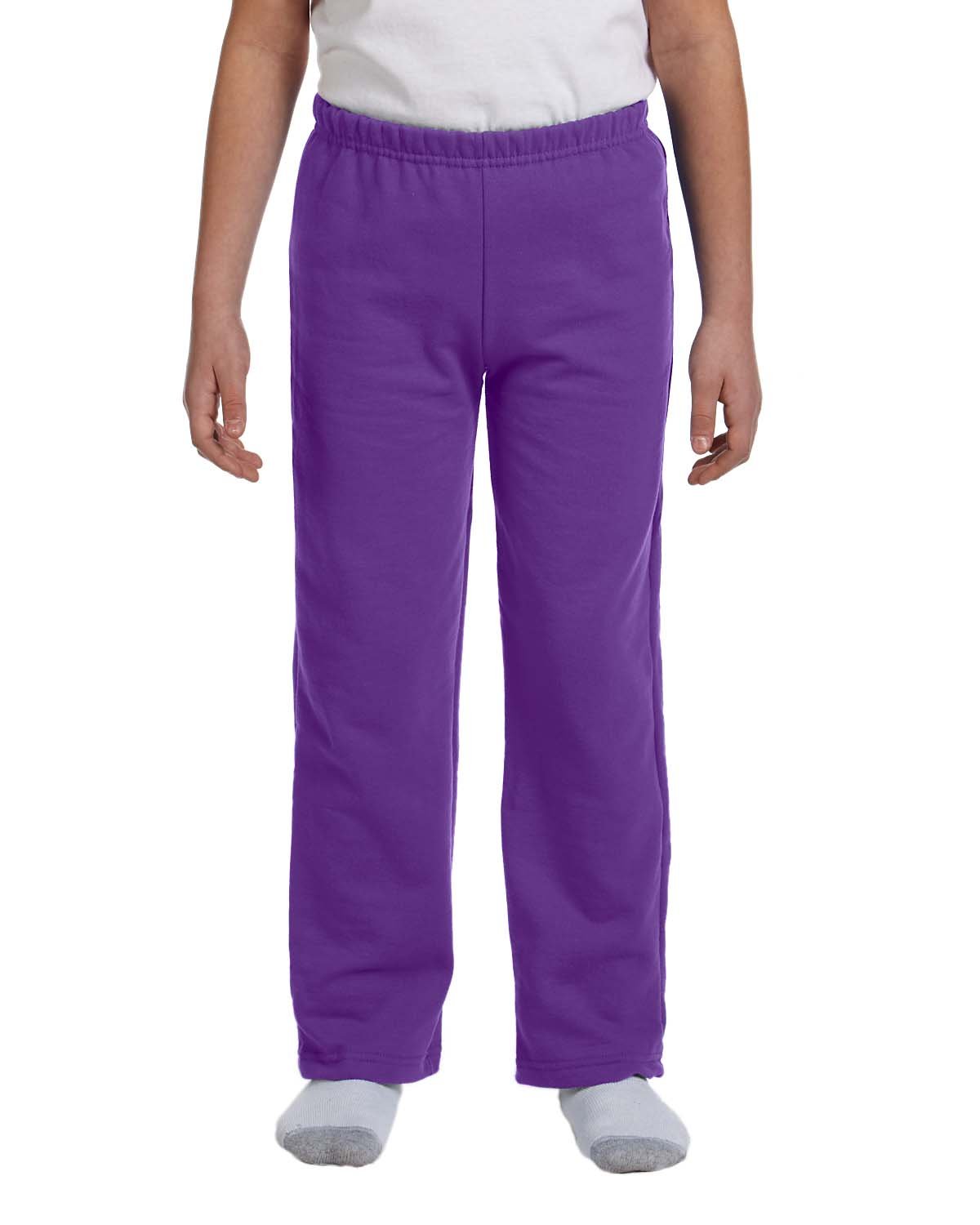 Gildan Youth Heavy Blend™ 50/50 Open-Bottom Sweatpants PURPLE 
