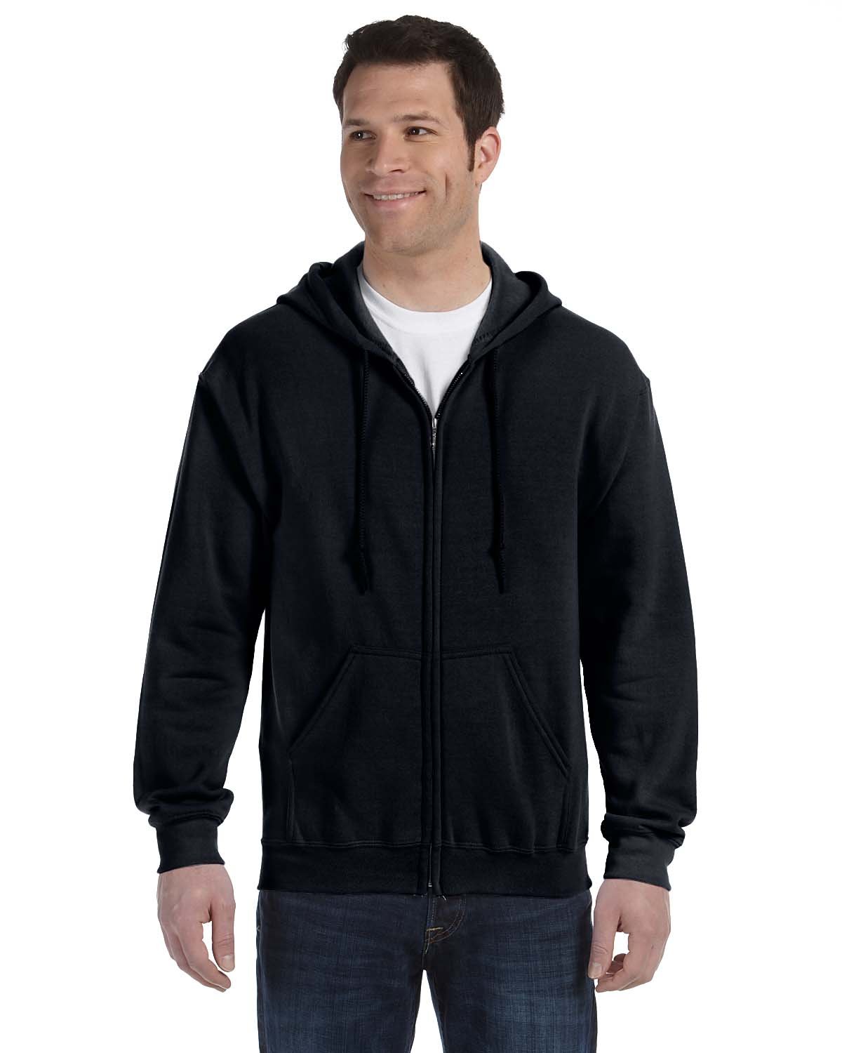 Gildan Adult Heavy Blend™ 8 oz., 50/50 Full-Zip Hooded Sweatshirt BLACK 