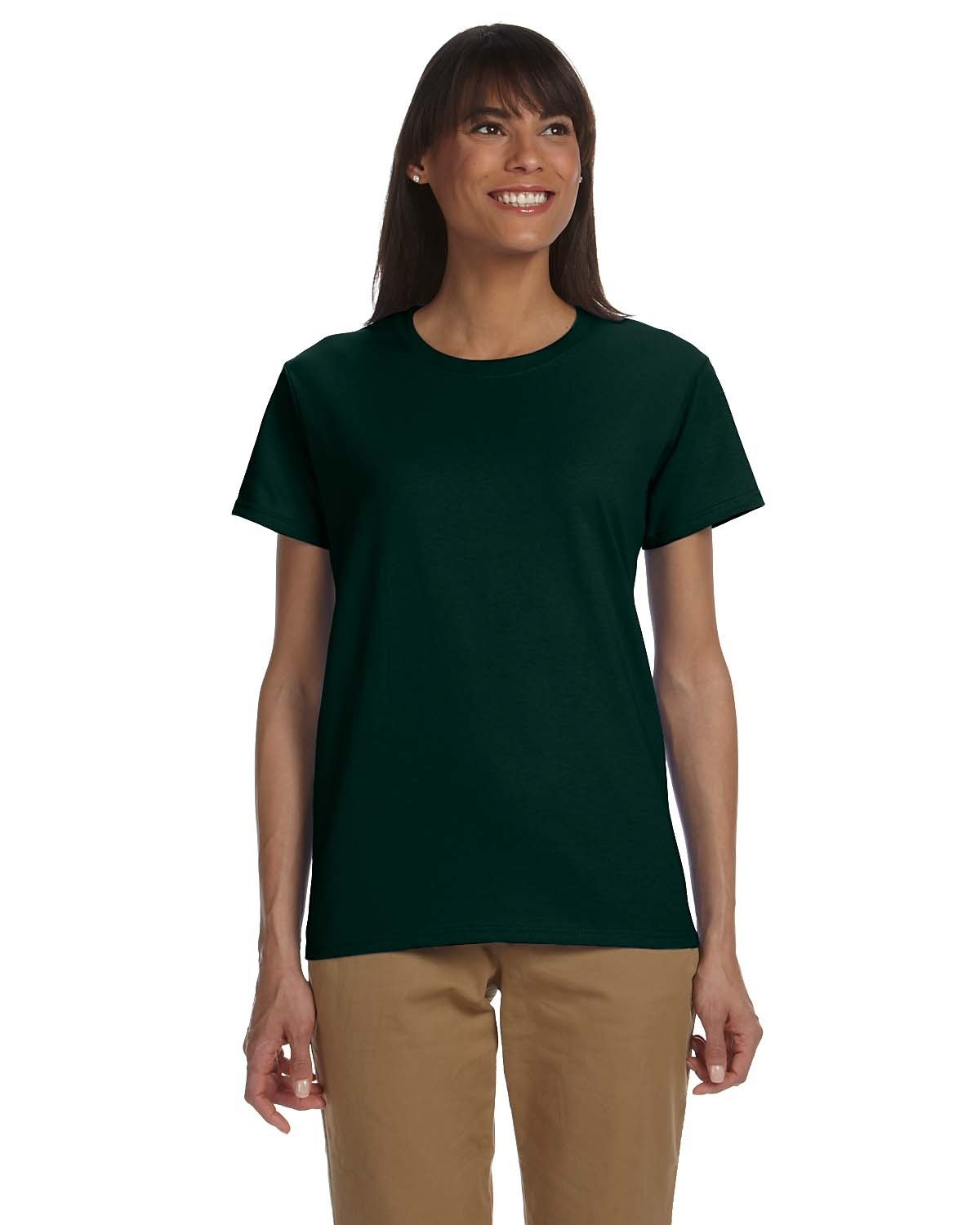 Gildan Ladies' Ultra Cotton® T-Shirt FOREST GREEN 