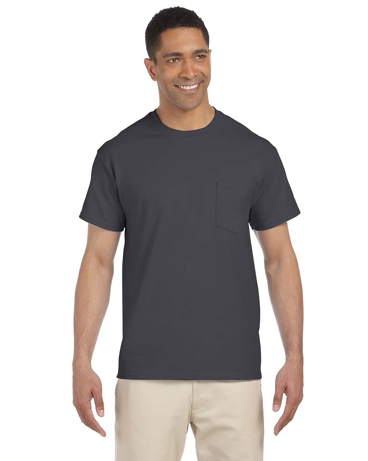 Gildan Adult Ultra Cotton® 6 oz. Pocket T-Shirt CHARCOAL 