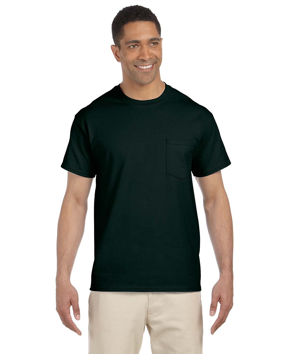 Gildan Adult Ultra Cotton®  Pocket T-Shirt FOREST GREEN 