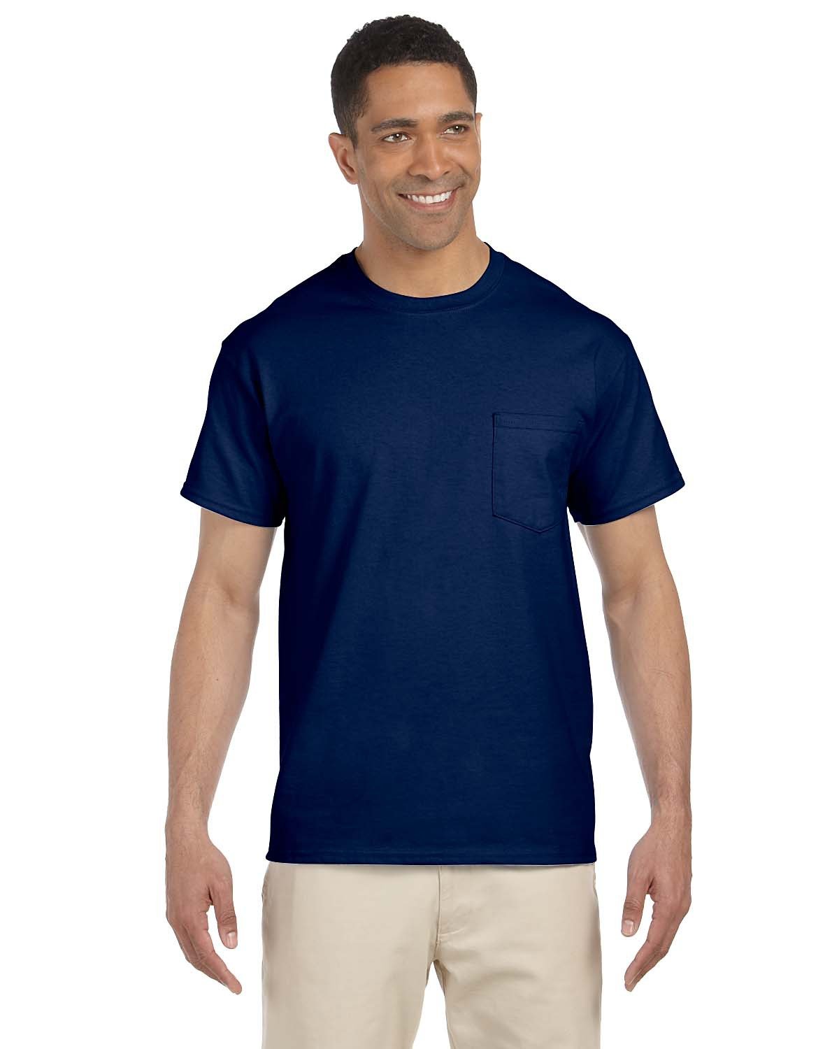 Gildan Adult Ultra Cotton® 6 oz. Pocket T-Shirt NAVY 