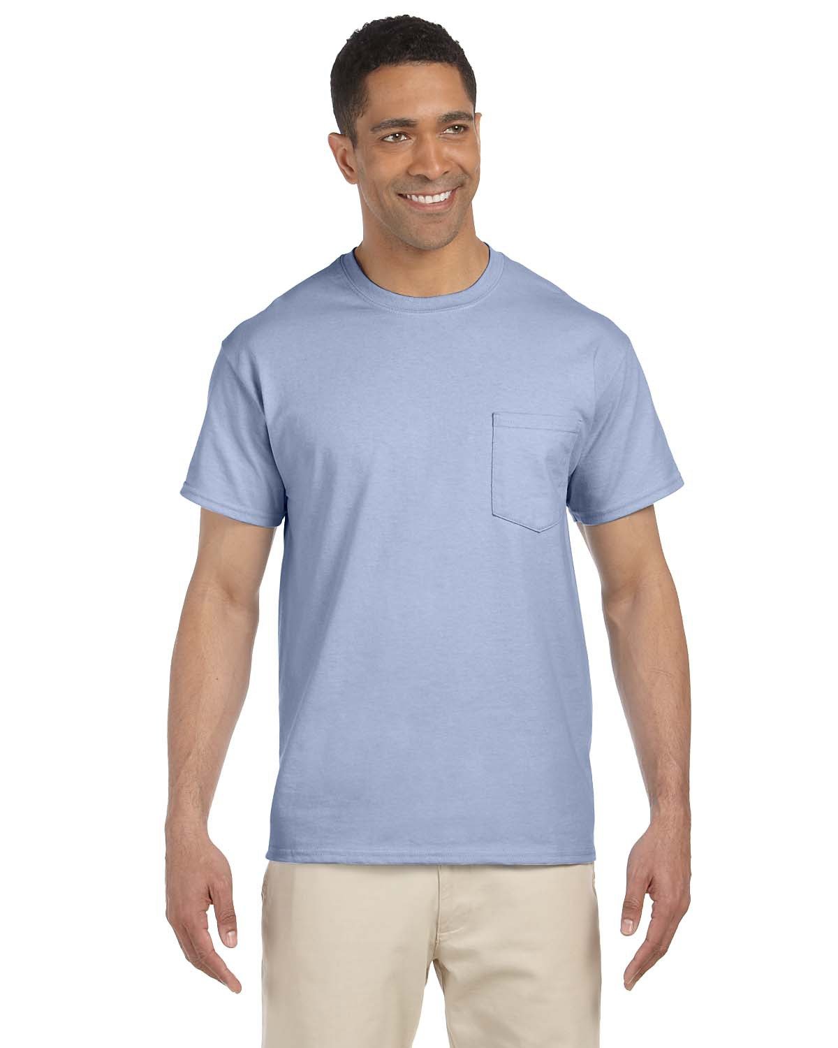 Gildan Adult Ultra Cotton® 6 oz. Pocket T-Shirt LIGHT BLUE 