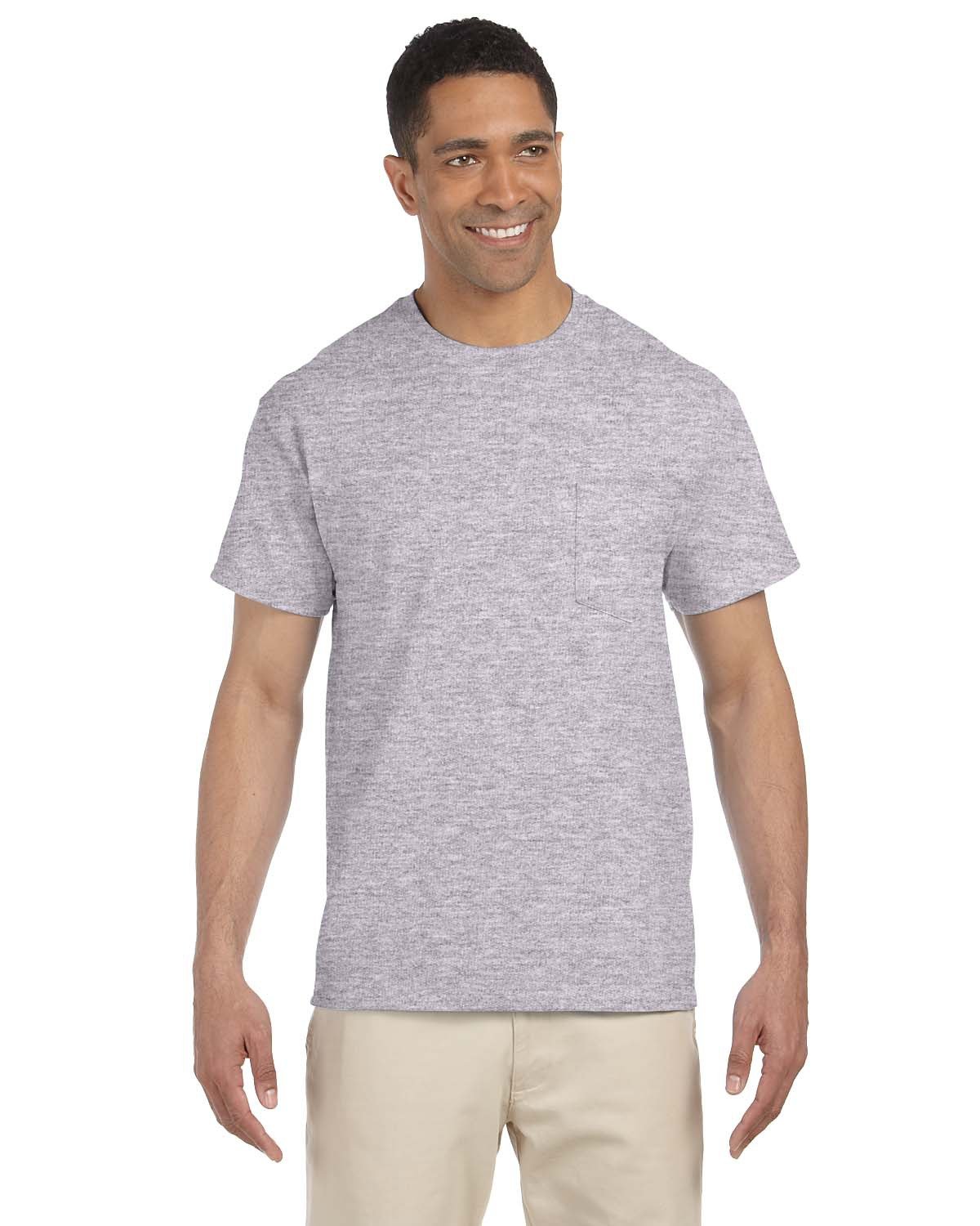 Gildan Adult Ultra Cotton®  Pocket T-Shirt SPORT GREY 