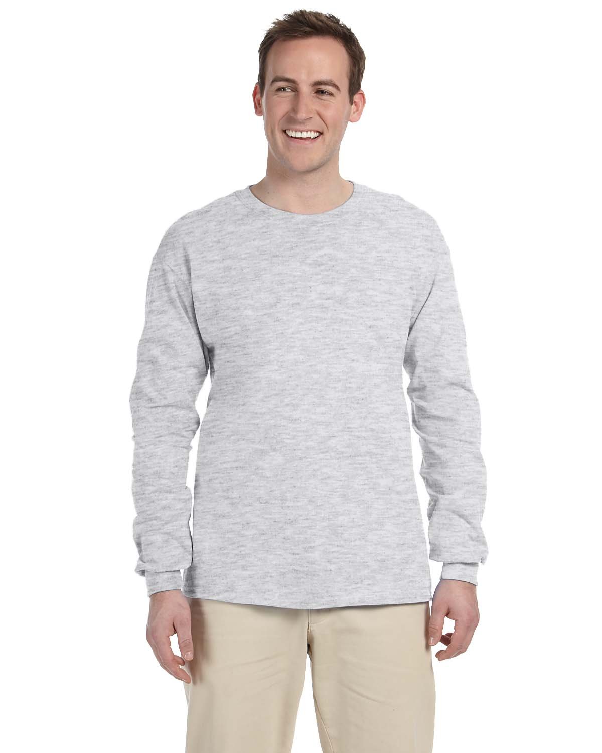 Gildan Adult Ultra Cotton® 6 oz. Long-Sleeve T-Shirt ASH GREY 