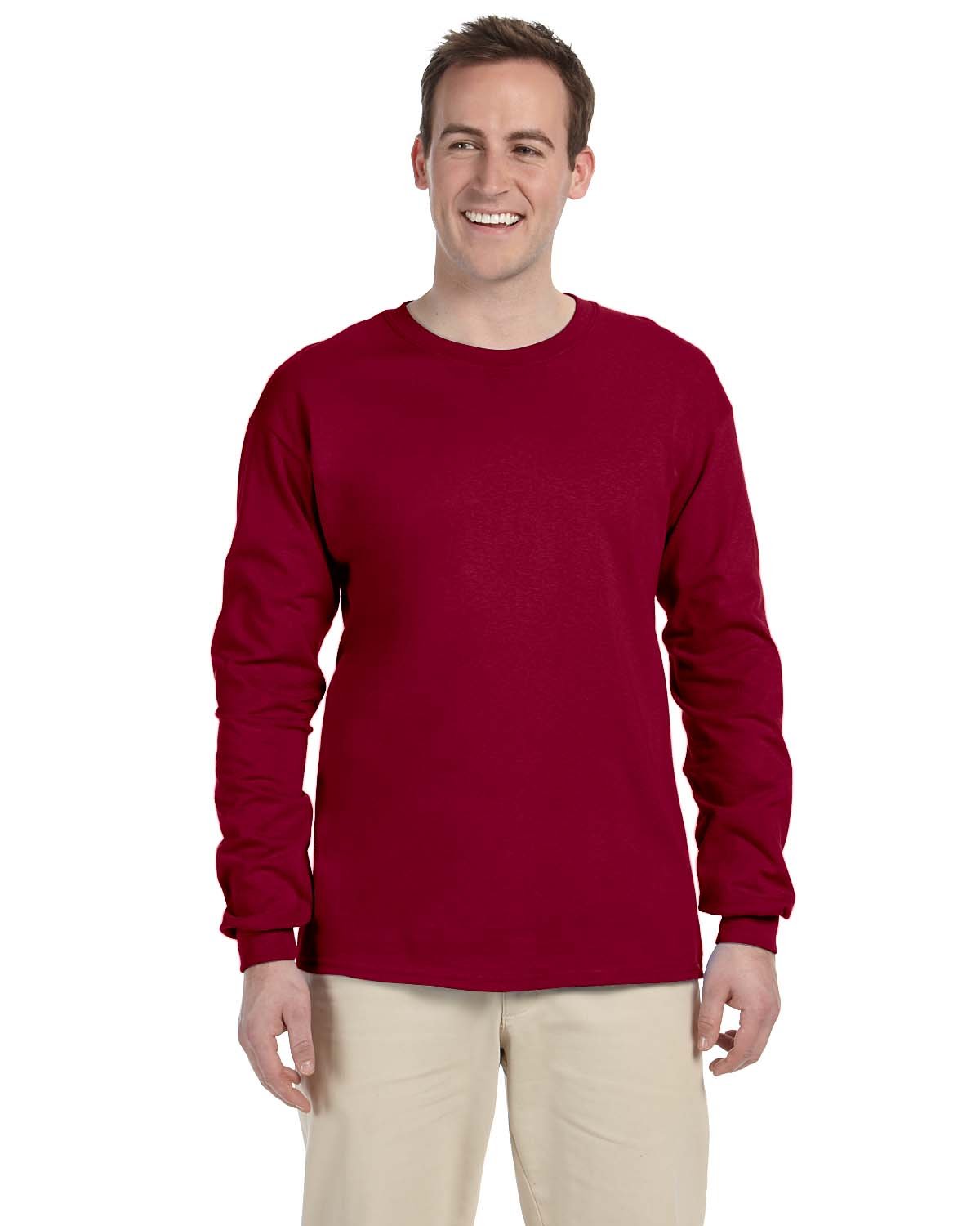 Gildan Adult Ultra Cotton® 6 oz. Long-Sleeve T-Shirt CARDINAL RED 
