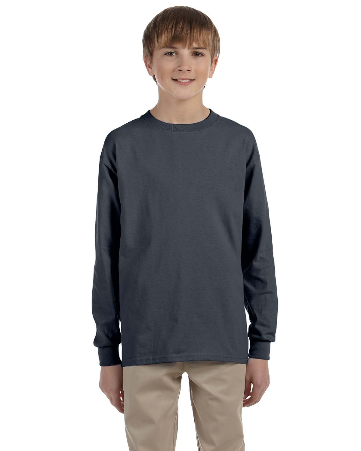 Gildan Youth Ultra Cotton®  Long-Sleeve T-Shirt CHARCOAL 
