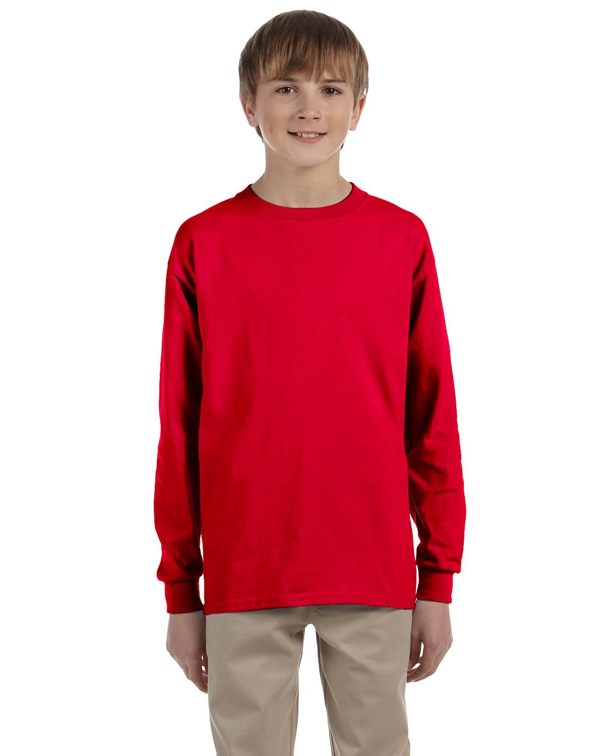 Gildan Youth Ultra Cotton®  Long-Sleeve T-Shirt RED 