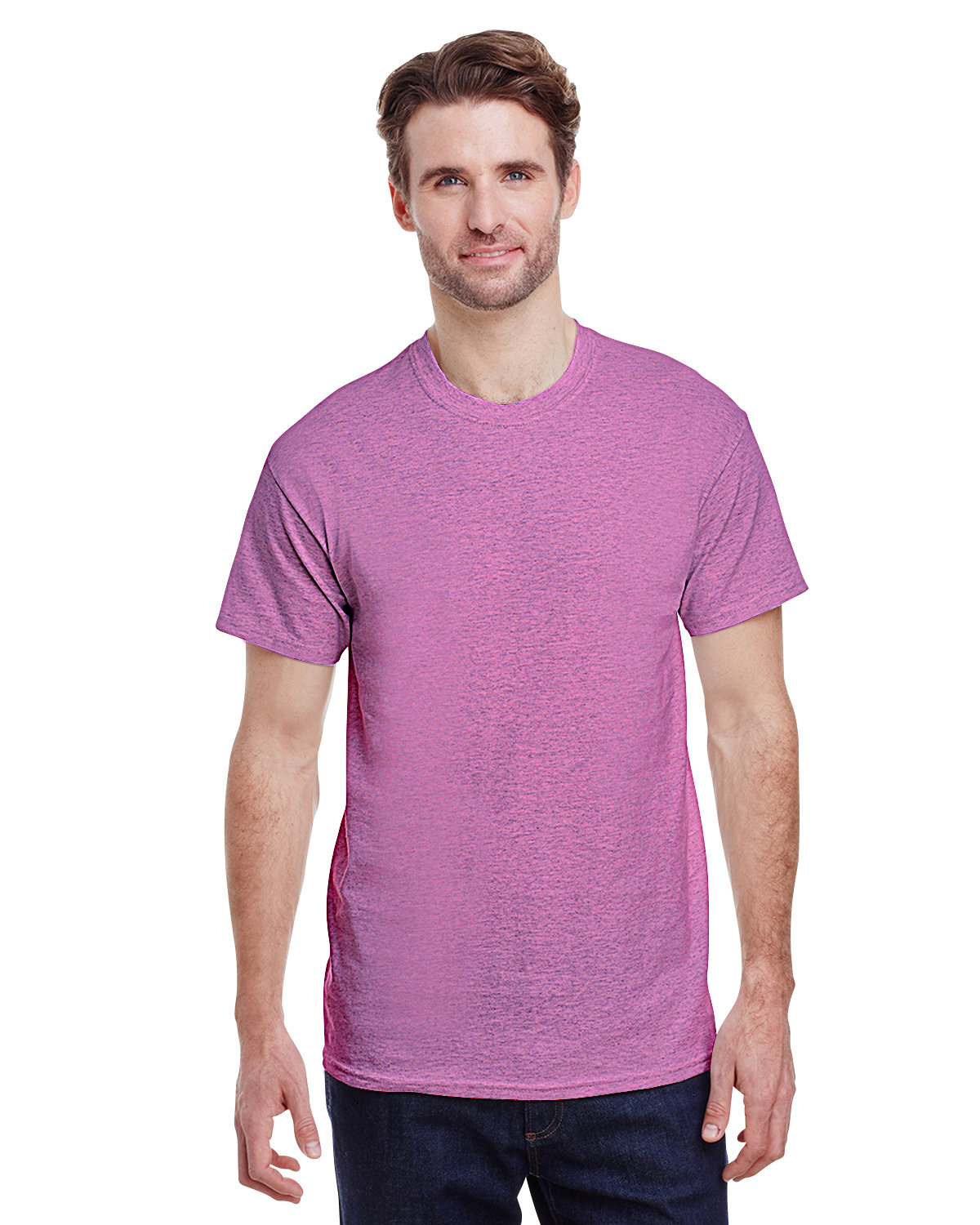 Gildan Adult Heavy Cotton™ T-Shirt HTHR RDNT ORCHID 