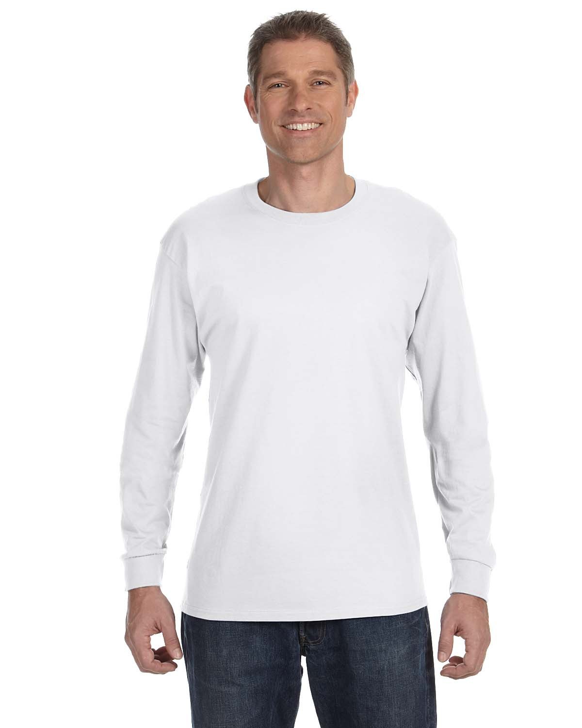 Gildan Adult Heavy Cotton™ Long-Sleeve T-Shirt WHITE 