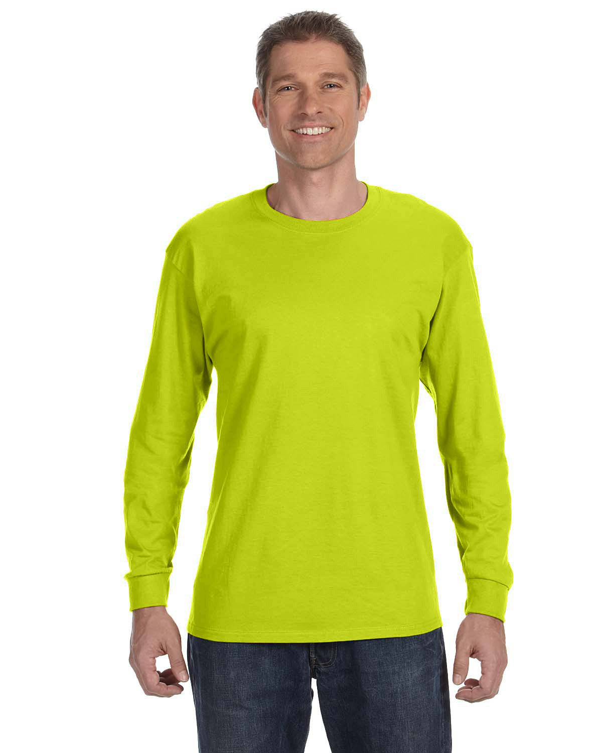Gildan Adult Heavy Cotton™ Long-Sleeve T-Shirt SAFETY GREEN 