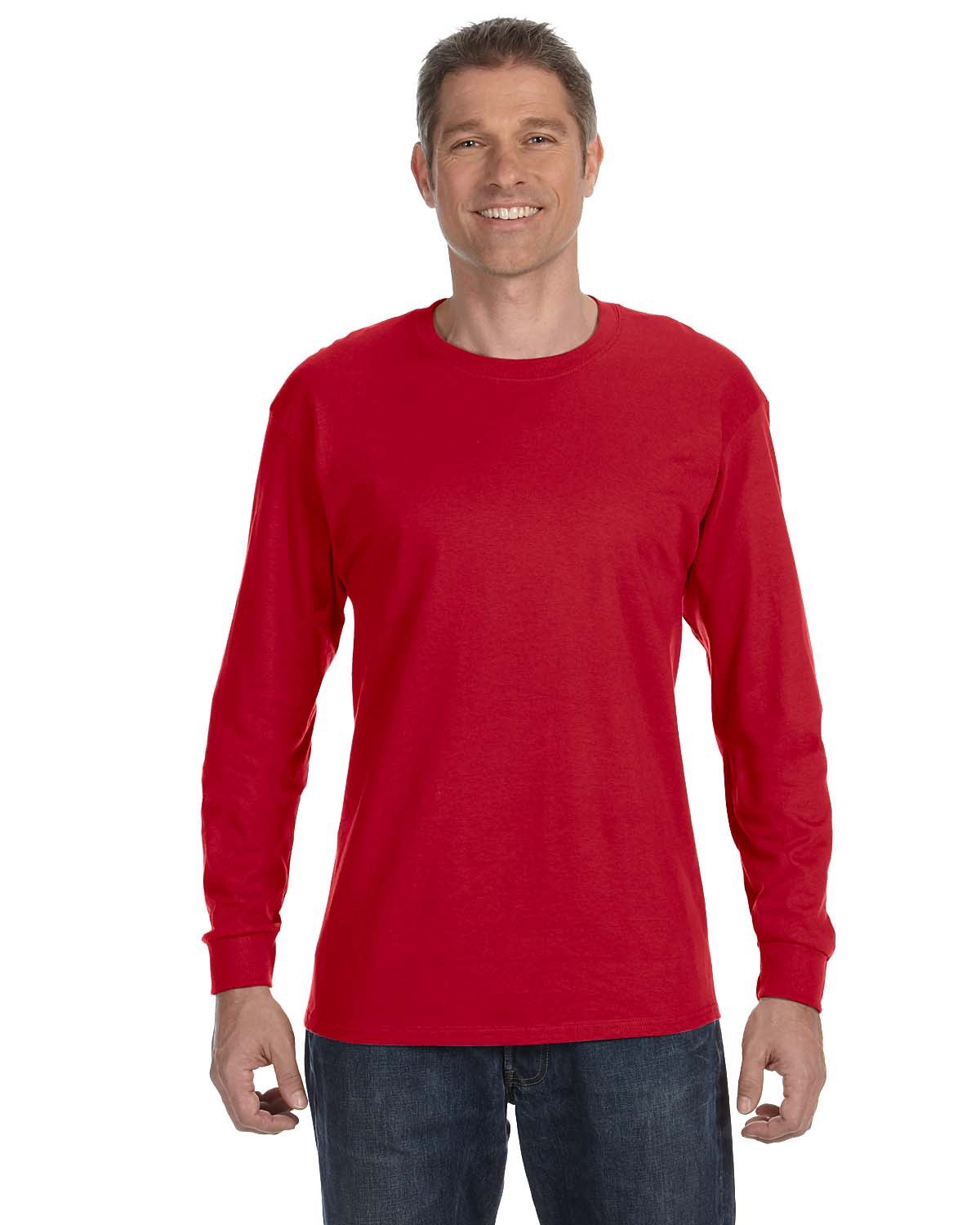 Gildan Adult Heavy Cotton™ Long-Sleeve T-Shirt RED 