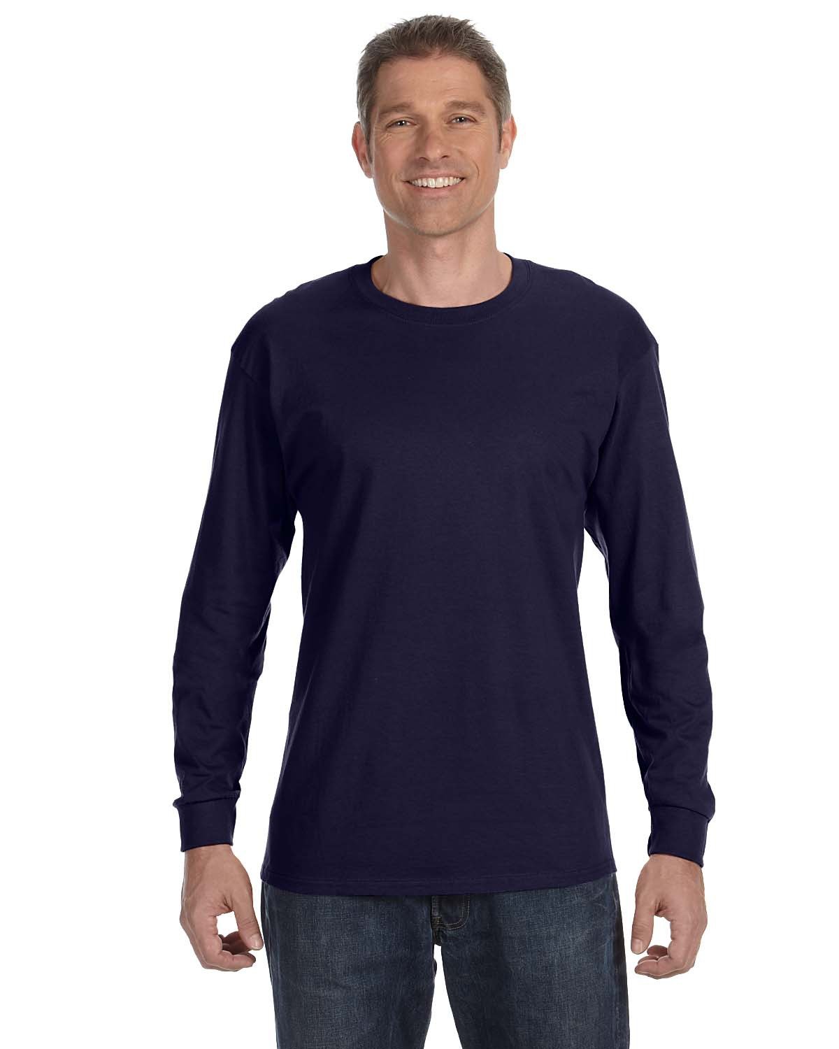 Gildan Adult Heavy Cotton™ Long-Sleeve T-Shirt NAVY 
